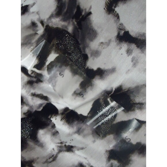 Jennifer Lopez Black Gray Print Shimmer Cold Shoulder Blouse Women Size Small - Picture 4 of 11